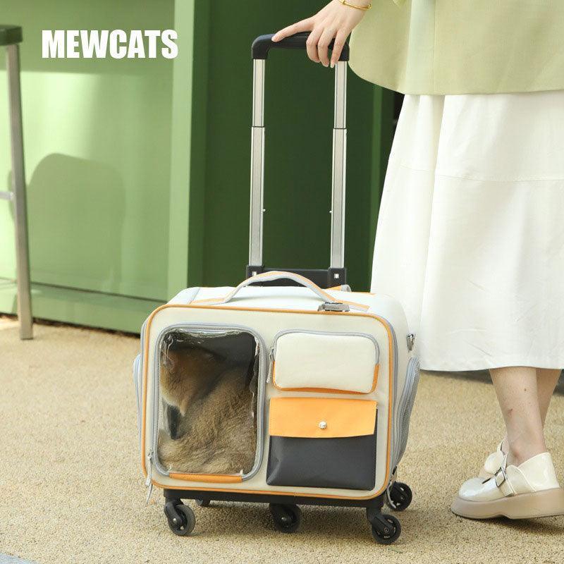 Cat Rolling Carrier Backpack With Wheels Trolley Bag