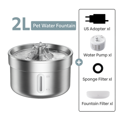 Roestvrijstalen drinkfontein voor katten – 3,2L stil stromend water met filter