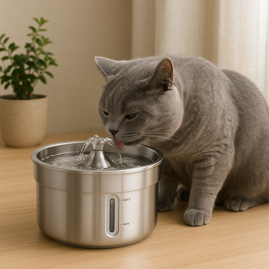 Roestvrijstalen drinkfontein voor katten – 3,2L stil stromend water met filter
