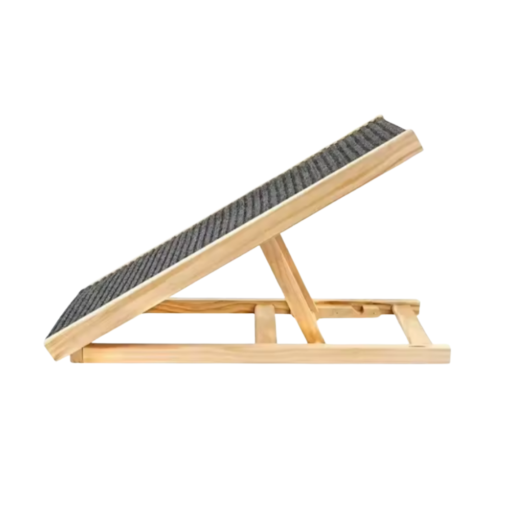 Verstelbare Loopplank voor Honden van Hout Antislip Oppervlak & Compact Op te Bergen - PawRampEase