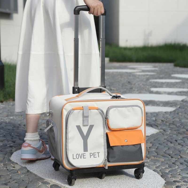 Cat Rolling Carrier Backpack With Wheels Trolley Bag