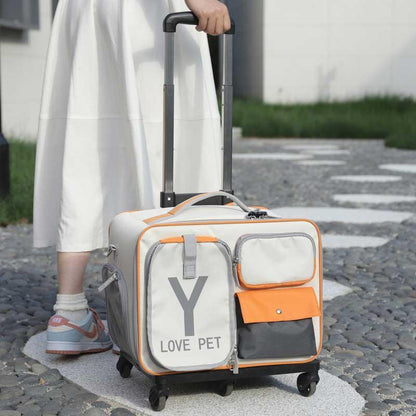Cat Rolling Carrier Backpack With Wheels Trolley Bag