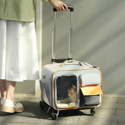 Cat Rolling Carrier Backpack With Wheels Trolley Bag