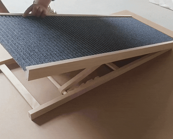 Verstelbare Loopplank voor Honden van Hout Antislip Oppervlak & Compact Op te Bergen - PawRampEase