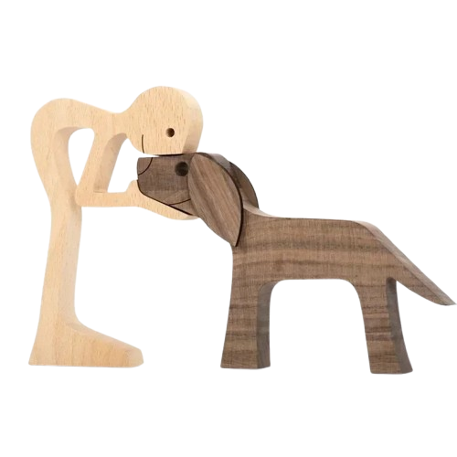 FamilyPetFriend ™ - Handgemaakt houten beeldje