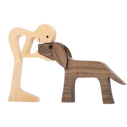 FamilyPetFriend ™ - Handgemaakt houten beeldje