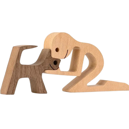 FamilyPetFriend ™ - Handgemaakt houten beeldje