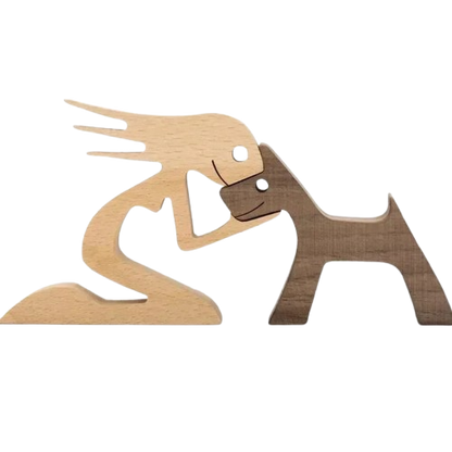 FamilyPetFriend ™ - Handgemaakt houten beeldje