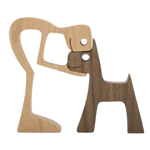FamilyPetFriend ™ - Handgemaakt houten beeldje
