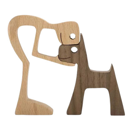 FamilyPetFriend ™ - Handgemaakt houten beeldje